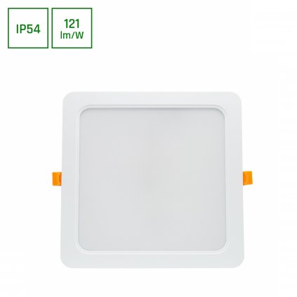 DURE 3 ZApuštěné svítidlo 24W NW 230V 110° IP54 IK06 220X220X34 BÍLÝ ČTVEREC INTEGROVANÝ DRÁŽADLO