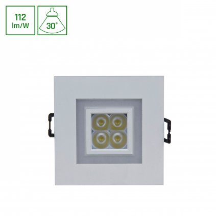 FIALE 4LED 4X1W 30DEG 230V ČTVERCOVÉ WW LED BODOVÉ ŽÁROVKY S WW RÁMEM