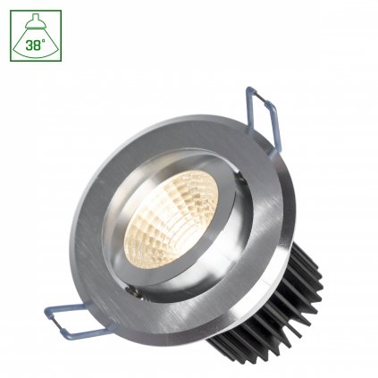 FIALE II 6W COB 38DEG 230V CW LED BODOVÉ ŽÁROVKY Z KARTÁČOVANÉHO HLINÍKU