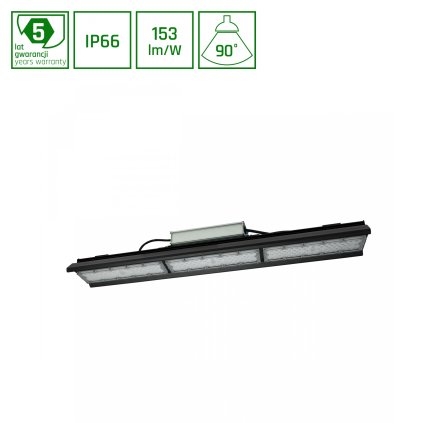 HALLS LINE 150W NW 230V 90DEG IP66 IK10 745X126X95MM ČERNÁ 5LETÁ ZÁRUKA 0-10V