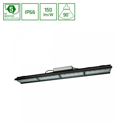 HALLS LINE 200W NW 230V 90DEG IP66 IK10 990X126X95MM ČERNÁ ZÁRUKA 5 LET 0-10V