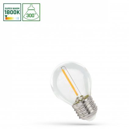 LED koule E27 230V 1W COG 1800K ČISTÉ SPEKTRUM
