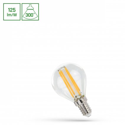 LED koule G45 E-14 230V 4W COG WW CLEAR SPECTRUM