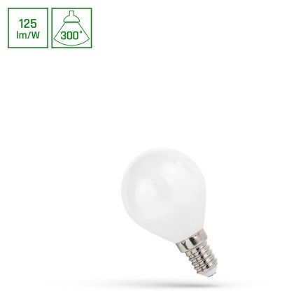 LED koule P45 E-14 230V 6W COG WW MILKY SPECTRUM