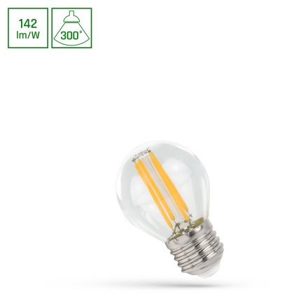 LED koule P45 E-27 230V 6W COG WW CLEAR SPECTRUM