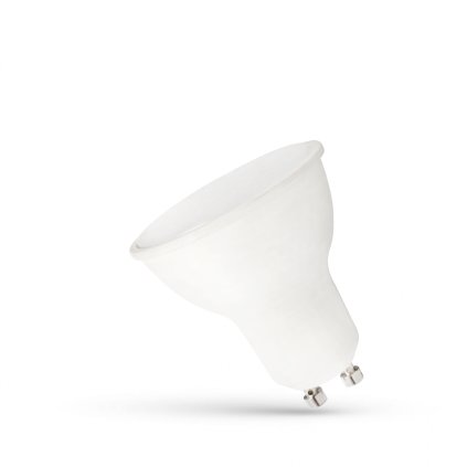 LED GU10 230V 7,5W SMD NW S MLÉČNÝM KRYTEM BÍLÁ PLASTOVÁ SPEKTRUM
