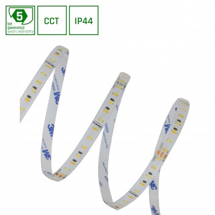 LED PÁSEK 115W/5M 2835 24V CCT 120LED/1M 5LETÁ ZÁRUKA 1M (ROLE 5M) SE SILIKONEM