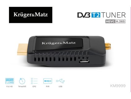 KRUGER & MATZ mini DEKODER DVB-T2 H.265 HEVC KM9999