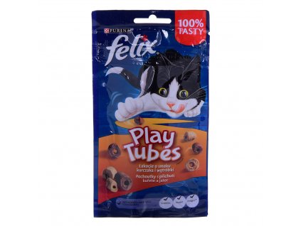 FELIX Play Tubes Chicken, Liver - suché krmivo pro kočky - 50 g