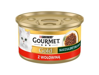 PURINA Gourmet Gold Succulent Delights Beef - mokré krmivo pro kočky - 85g