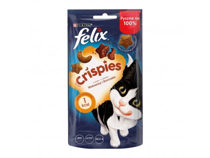 FELIX Crispies Beef, Chicken - suché krmivo pro kočky - 45 g