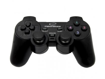 Esperanza EG102 herní ovladač Černá USB 2.0 Gamepad Analogový/digitální PC, Playstation 3
