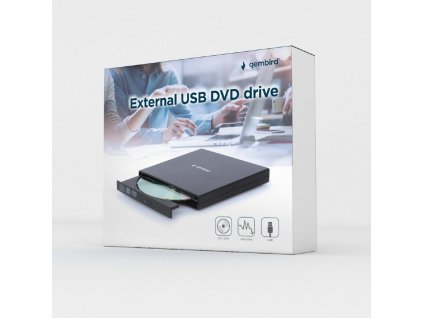 Gembird DVD-USB-04 optická disková jednotka DVD±RW Černá