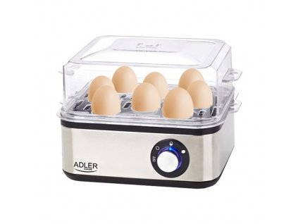Adler AD 4486 vařič vajec 8 vajec 800 W Černá, Saténová ocel, Průhledná