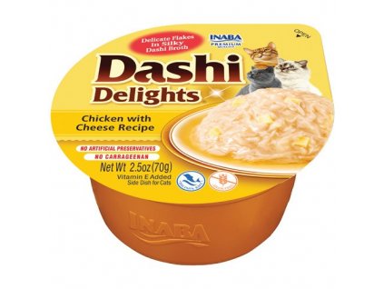 INABA Dashi Delights Chicken with cheese in broth - pamlsek pro kočky - 70g