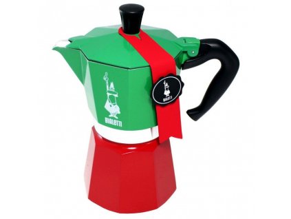 Bialetti 0005323 ruční kávovar Moka konvička 0,24 l Zelená, Červená, Bílá