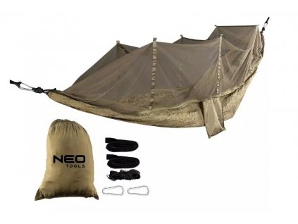 Houpací síť s moskytiérou Neo Tools 330 x 140 cm set