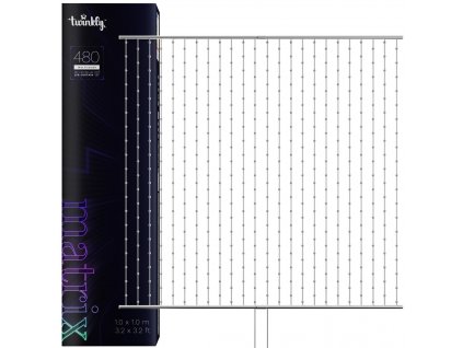 Twinkly Matrix - 480 RGB LED světel ve tvaru perel, průhledný kabel, 3,3x3,3 stopy, zástrčka typu F