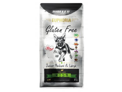 BIOFEED Euphoria Gluten Free Junior medium & large Lamb - suché krmivo pro psy - 2kg