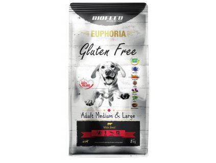 BIOFEED Euphoria Gluten Free Adult medium & large Beef - suché krmivo pro psy - 2kg