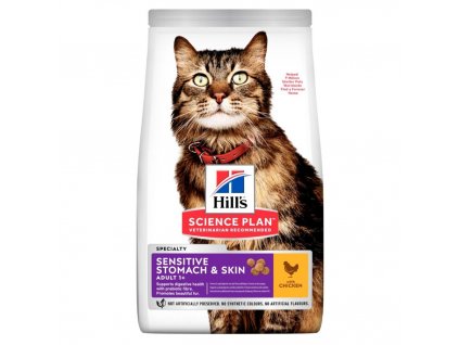 HILL'S SP Sensitive Stomach & Skin Adult Chicken - suché krmivo pro kočky - 7kg