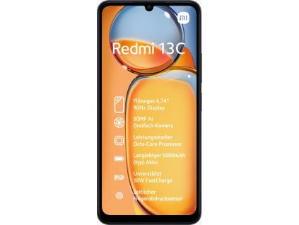 Xiaomi Redmi 13C 17,1 cm (6.74") Dual SIM Android 13 4G USB typu C 4 GB 128 GB 5000 mAh Černá