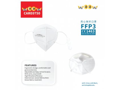 woow respirator ffp3 protective mask 5ks original
