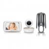 Motorola VM855 CONNECT 5.0” Portable Wi-Fi Video Baby Monitorwith Flexible Crib Mount, White/Gold Motorola | L | 5" TFT color display with 480 x 272 resolution; Lullabies; Two-way talk; Room temperature monitoring; Infrared night vision; LED sound…