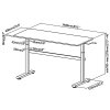 Ručně výškově nastavitelný stůl Ergo Office, max. 40 kg, max. výška 117 cm, s deskou pro sezení a stání, ER-401 W
