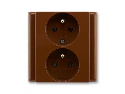 zásuvka 2-násobná polozapuštěná  5512-2249 H3 hnědá CLASSIC