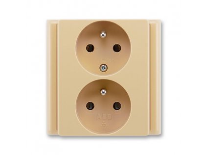 zásuvka 2-násobná polozapuštěná  5512-2249 D2 béžová CLASSIC
