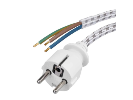 kabel FLEXO 3x0,75/2,4m bílá opředená S00003