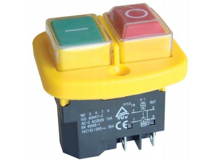 tlačítko SSTM-04 bezpečnostní šroubovací žlutý rámeček