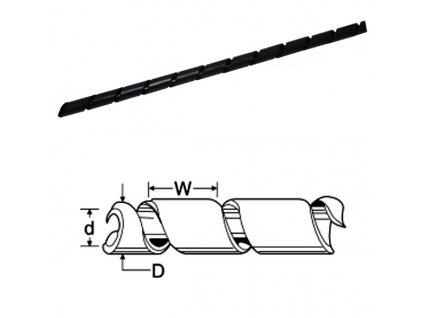 spirála svazkovací černá 4-20mm SPC 4T (70°C)
