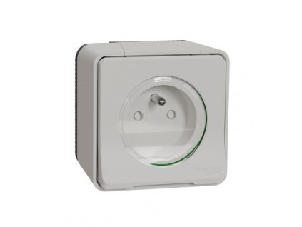 zásuvka 1-násobná s clonkami komplet IP55 MUR39030 Polar MUREVA STYL