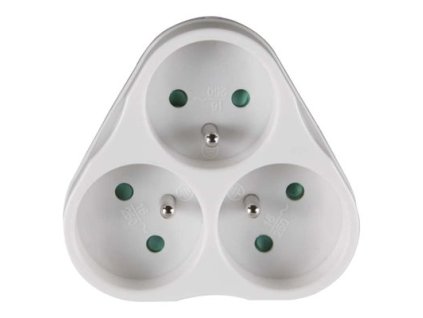 zásuvka rozbočovací 3x240V kulatá bílá P0026