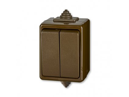 spínač č. 6+6 3553-52929 H hnědý IP44 PRAKTIK