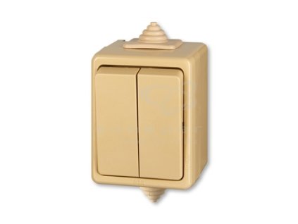 spínač č. 6+6 3553-52929 D béžový IP44 PRAKTIK