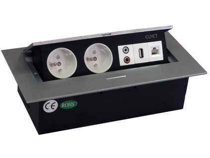 výklopné zásuvkové pole 3x230V - stříbrná