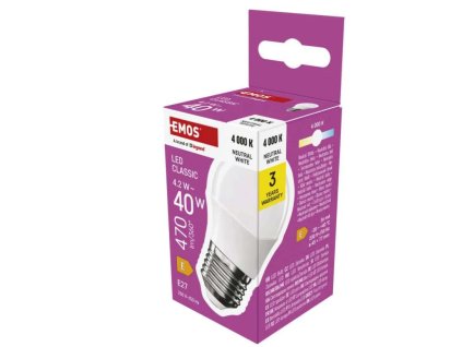 žárovka LED E27 4,2W Classic Mini Globe NW