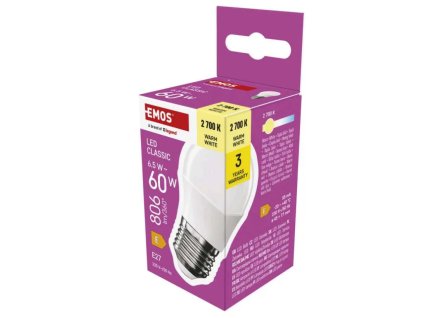 žárovka LED E27 6,5W classic mini globe WW