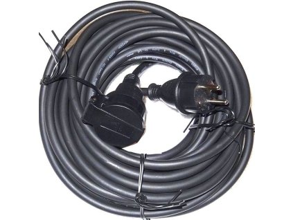 prodlužovací kabel guma spojka, 10m, 3x1,5mm2, IP44, černý