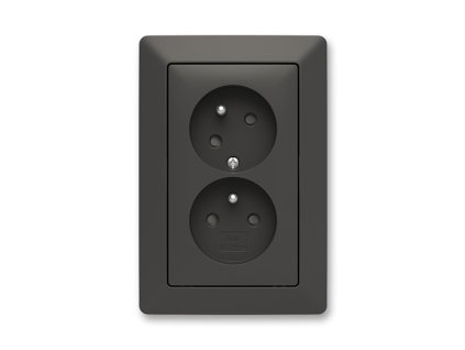 zásuvka 2-násobná 5513T-C02357 237 matná černá ZONI