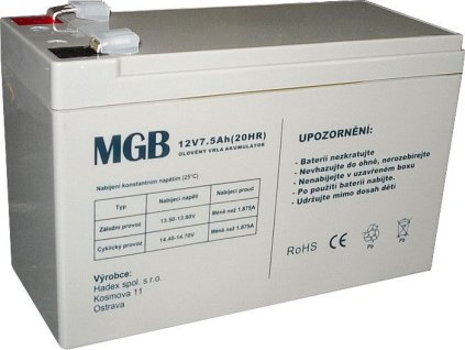 akumulátor 12V 7,5Ah bezúdržbový olověný