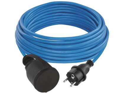 prodlužovací přívod spojka, 10m, 3x1,5mm2,  IP44, modrý