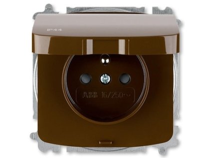 zásuvka 1-násobná IP44 6619A-A06997 H hnědá TANGO