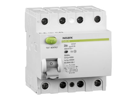 chránič 4P 25A 30mA Ex9L-N 6kA proudový NOARK 108361
