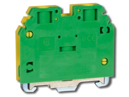 svorka řadová RSA PE 6A zeleno-žlutá