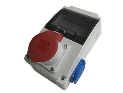 skříň zásuvková RJ6M-0012 1x16A/5P 2x230V IP44