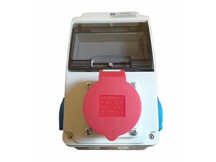 skříň zásuvková RJ6M-0102 1x32A/5P 2x230V IP65